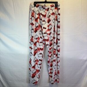 Hello Kitty Sleepwear Hearts Lightweight‎ Cotton Lounge Pajama Pants Size XLarge